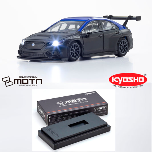 KYOSHO 1/64 SUBARU WRX STI NBR 2023 TEST CAR with LED and MOTN LED BASE SYSTEM