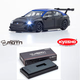 PREORDER KYOSHO 1/64 SUBARU WRX STI NBR 2023 TEST CAR with LED and MOTN LED BASE SYSTEM (Approx. Release Date: Q1 2026 and subject to the manufacturer's final decision)