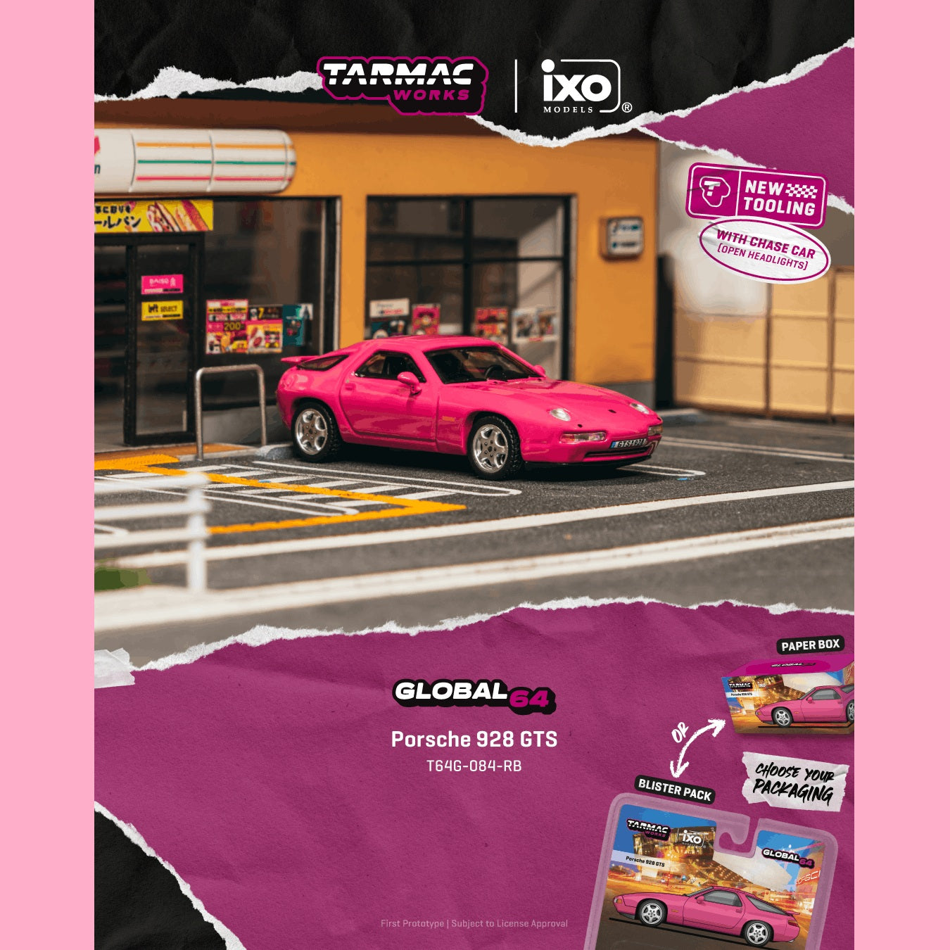 PREORDER Tarmac Works GLOBAL64 1/64 Porsche 928 GTS Rubystone Red T64G-084-RB **CHASE CARS ARE RANDOMLY PACKED** (Approx. Release Date :  AUGUST 2026 subject to manufacturer's final decision)