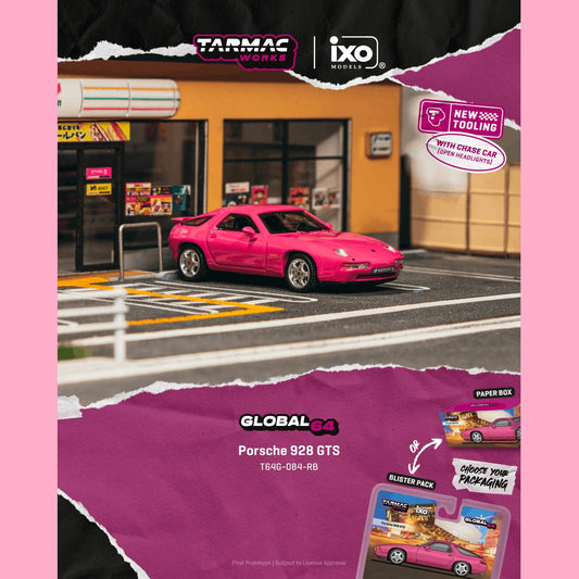 PREORDER Tarmac Works GLOBAL64 1/64 Porsche 928 GTS Rubystone Red T64G-084-RB **CHASE CARS ARE RANDOMLY PACKED** (Approx. Release Date :  AUGUST 2026 subject to manufacturer's final decision)
