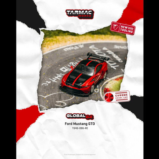 PREORDER TARMAC GLOBAL64 1/64 Ford Mustang GTD Red T64G-086-RE (Approx. Release Date :  MAY 2026 subject to manufacturer's final decision)