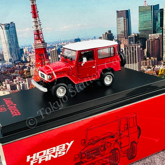 HOBBY FANS 1/64 Toyota Land Cruiser FJ40 Red / White HF64-FJ40-02RDWH