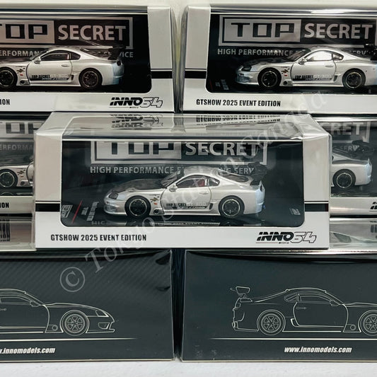 INNO64 1/64 TOYOTA SUPRA (A80) GT300 "TOP SECRET" SILVER GTSHOW 2025 EVENT EDITION IN64-A80TS-GTSHOW25 ** Limit ONE per customer **