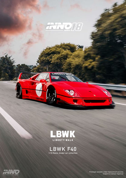 INNO18 1/18 RESIN LBWK F40 RED IN18R-LBWKF40-RED