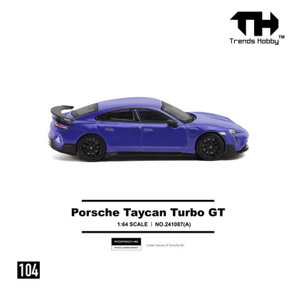 PREORDER Trends Hobby 1/64 Porsche Taycan Turbo GT - Purple 241087A (Approx. Release Date: Q2 2026 and subject to the manufacturer's final decision)