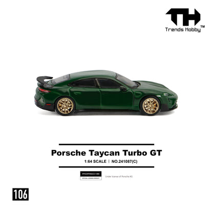 PREORDER Trends Hobby 1/64 Porsche Taycan Turbo GT - Green 241087C (Approx. Release Date: Q2 2026 and subject to the manufacturer's final decision)