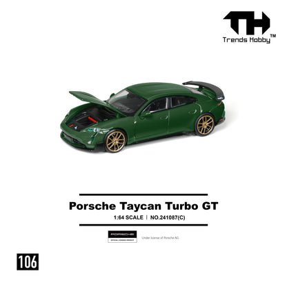 PREORDER Trends Hobby 1/64 Porsche Taycan Turbo GT - Green 241087C (Approx. Release Date: Q2 2026 and subject to the manufacturer's final decision)