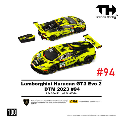 PREORDER Trends Hobby 1/64  Lamborghini Huracan GT3 Evo 2 DTM 2023 No.94 241083B (Approx. Release Date: Q2 2026 and subject to the manufacturer's final decision)