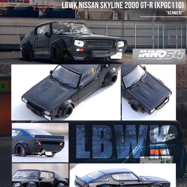 INNO64 1/64 NISSAN SKYLINE 2000 GT-R (KPGC110) "KENMERI" Black IN64-KPGC110LB-BLA