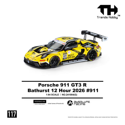 PREORDER Trends Hobby 1/64 Porsche 911 GT3 R - B12H 2026 #911 (Paper Box) 241084(G) (Approx. Release Date: Q1 2027 and subject to the manufacturer's final decision)