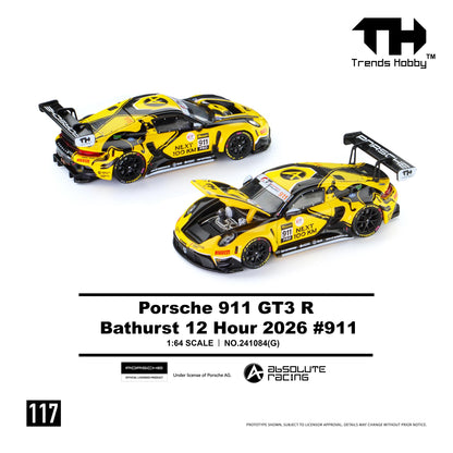 PREORDER Trends Hobby 1/64 Porsche 911 GT3 R - B12H 2026 #911 (Paper Box) 241084(G) (Approx. Release Date: Q1 2027 and subject to the manufacturer's final decision)