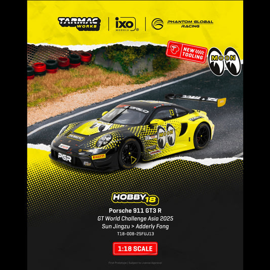 PREORDER HOBBY18 1/18 Porsche 911 GT3 R GT World Challenge Asia 2025 Phantom Global Racing Sun Jingzu / Adderly Fong T18-008-25FUJ13 (Approx. Release Date :  JUNE 2026 subject to manufacturer's final decision)