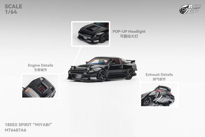Micro Turbo 1/64 Custom 180SX MIYABI - Black MT6407A6