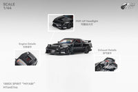 PREORDER Micro Turbo 1/64 Custom 180SX MIYABI - Black MT6407A6 (Approx. Release Date : Q2 2025 subject to manufacturer's final decision)