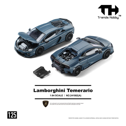 PREORDER Trends Hobby 1/64 Lamborghini Temerario - Matte Blue 241082(A) (Approx. Release Date: Q3 2026 and subject to the manufacturer's final decision)