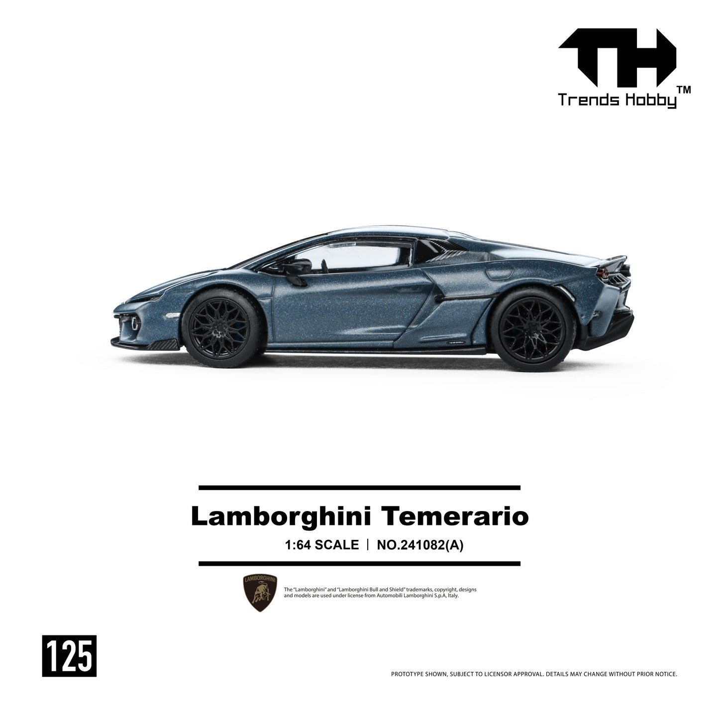 PREORDER Trends Hobby 1/64 Lamborghini Temerario - Matte Blue 241082(A) (Approx. Release Date: Q3 2026 and subject to the manufacturer's final decision)