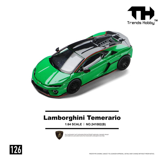 PREORDER Trends Hobby 1/64 Lamborghini Temerario - Green 241082(B) (Approx. Release Date: Q3 2026 and subject to the manufacturer's final decision)