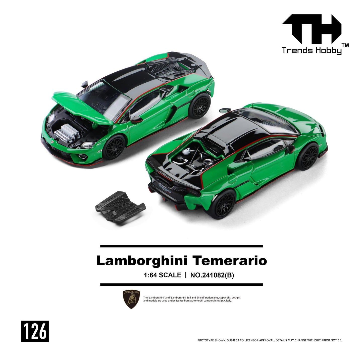 PREORDER Trends Hobby 1/64 Lamborghini Temerario - Green 241082(B) (Approx. Release Date: Q3 2026 and subject to the manufacturer's final decision)
