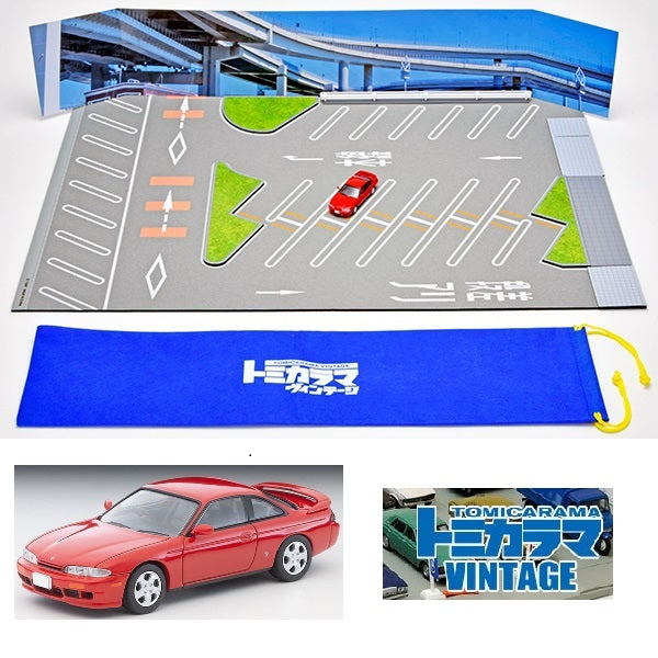 TOMYTEC 1/64 Tomicarama Vintage 12a Daikoku Parking Area Mat A with Nissan Silvia Q's Aero 1995
