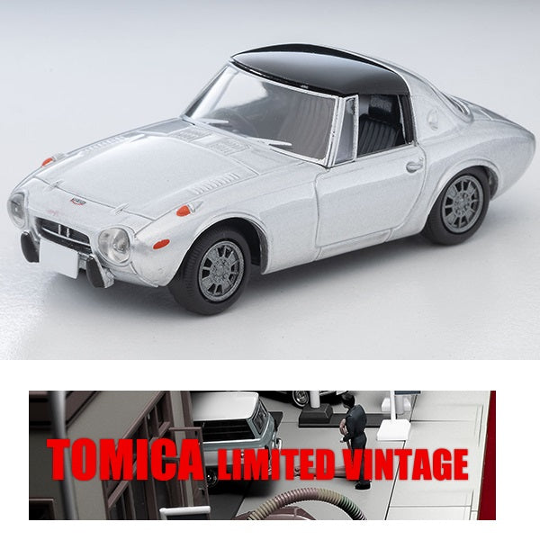 TOMYTEC TLV 1/64 Toyota Sports 800 with custom wheels (silver) 1969 LV-139c