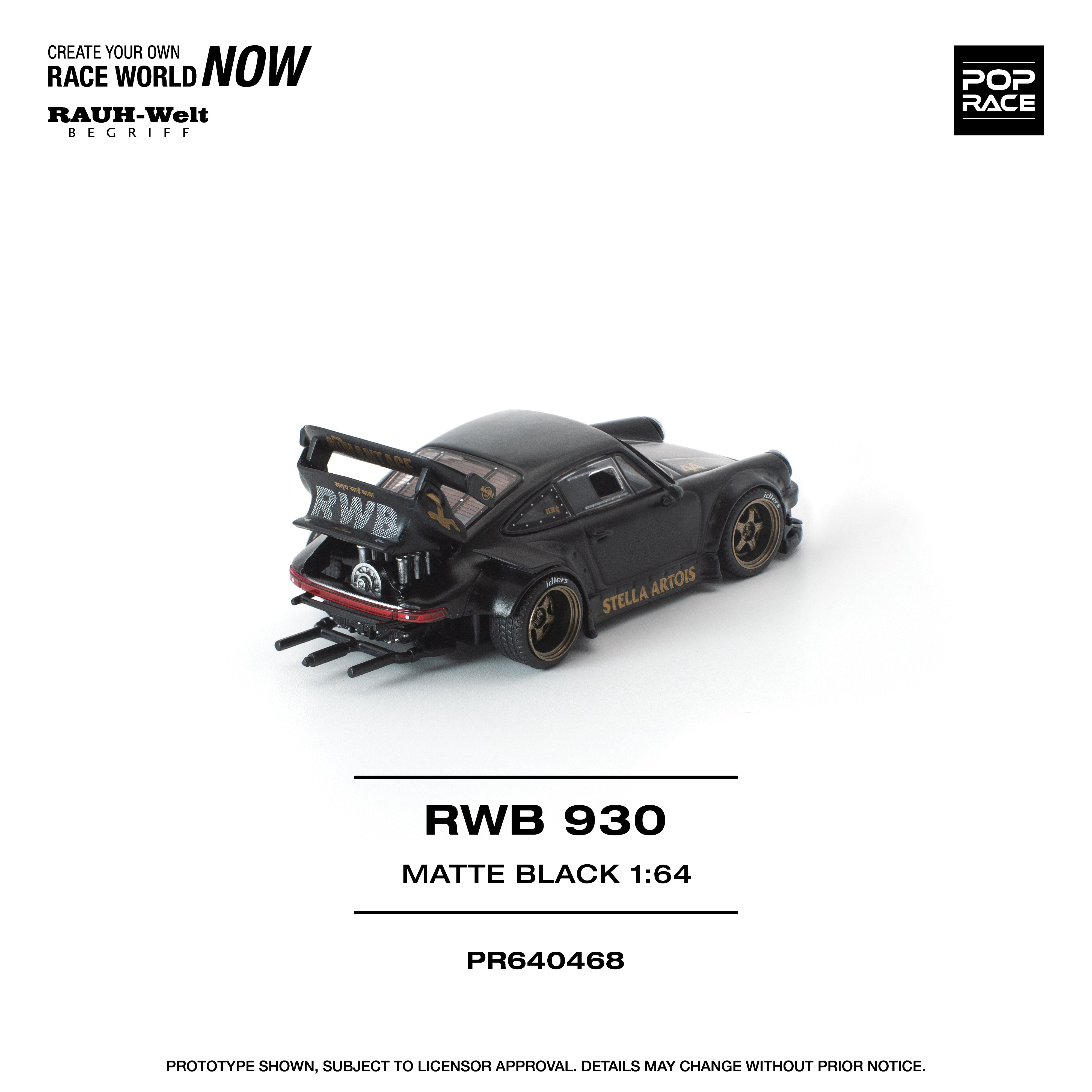 PREORDER POPRACE 1/64 RWB 930 MATTE BLACK 