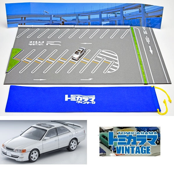 PREORDER TOMYTEC 1/64 Tomicarama Vintage 13a Daikoku Parking Area Mat B with Toyota Chaser 2.5 Tourer V 1998 (Approx. Release Date : OCT 2025 subject to manufacturer's final decision)