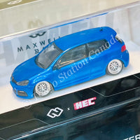 MAXWELL 1/64 GOLF R MK6 Two-Door Pearl Blue with BBS Lowride (HEC 2025 Event Model)