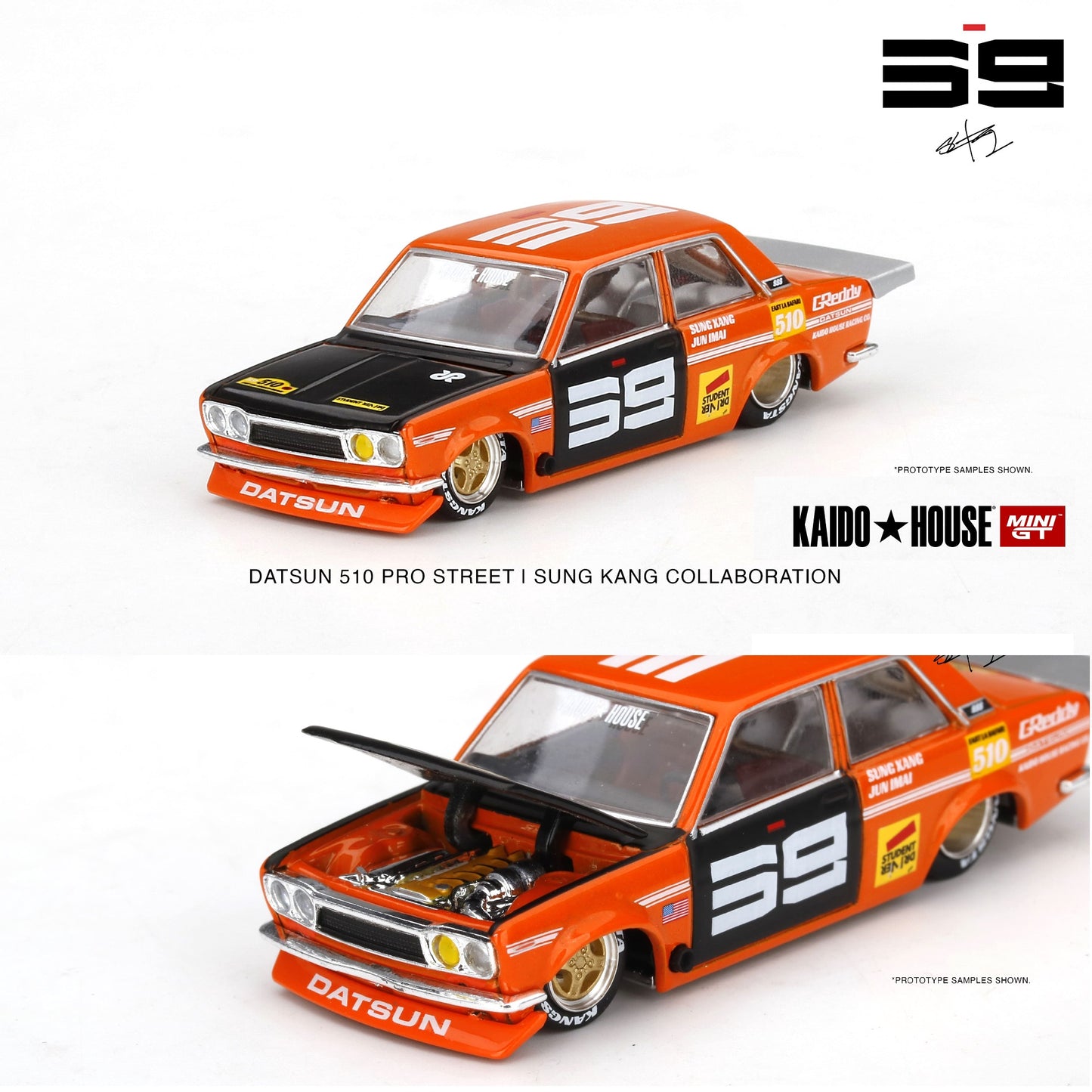 MINI GT x Kaido House 1/64 Datsun 510 Pro Street SK510 Orange KHMG004