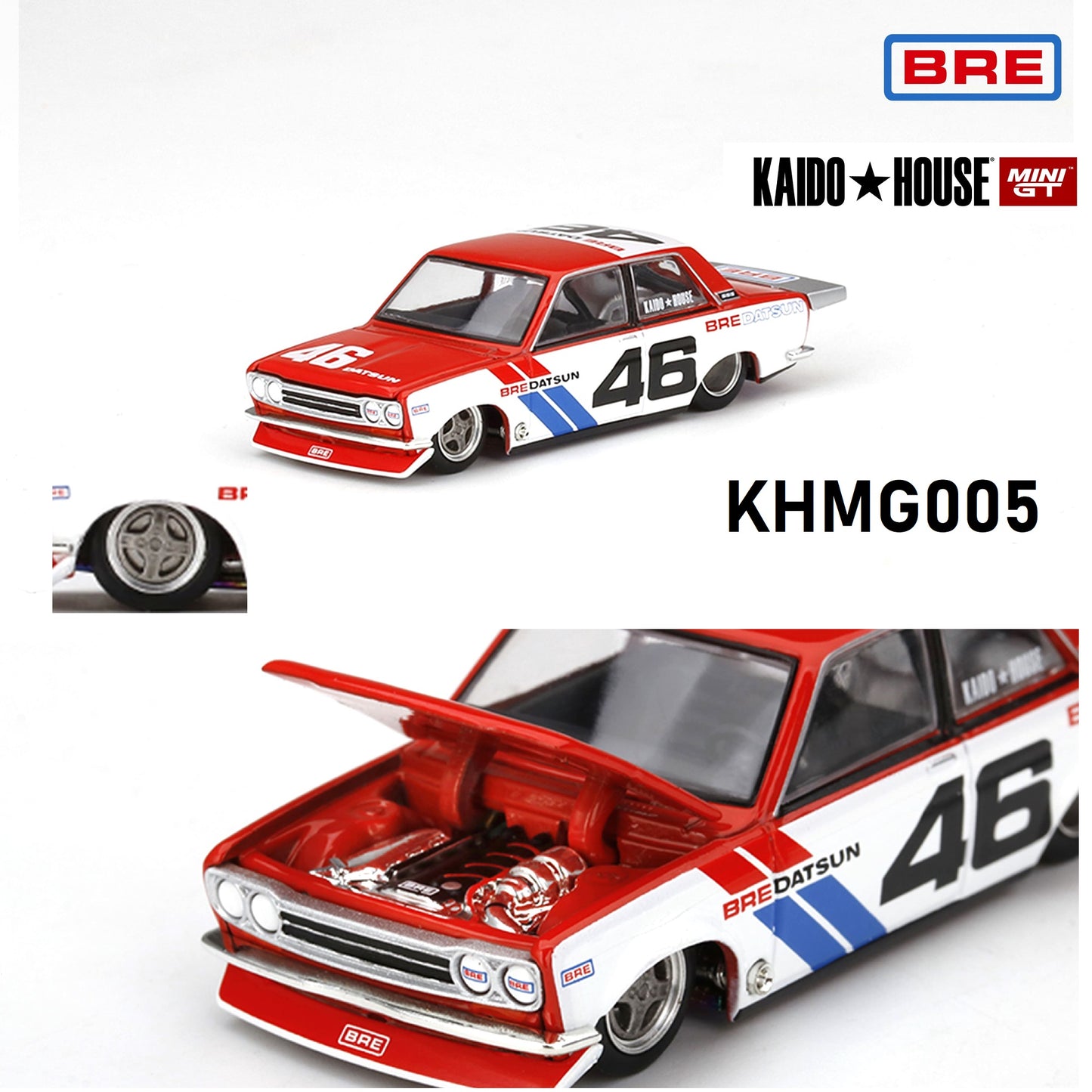MINI GT x Kaido House 1/64 Datsun 510 Pro Street BRE510 V1 LHD KHMG005