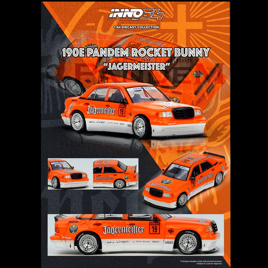 PREORDER INNO64 1/64 PANDEM ROCKET BUNNY 190E JAGERMEISTER IN64-190EP-JGMT (Approx. Release Date : Q2 2026 subject to the manufacturer's final decision)