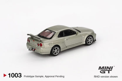 MINI GT 1/64 Nissan Skyline GT-R (R34)  V-Spec II Nür Millenium Jade MGT01003-BL