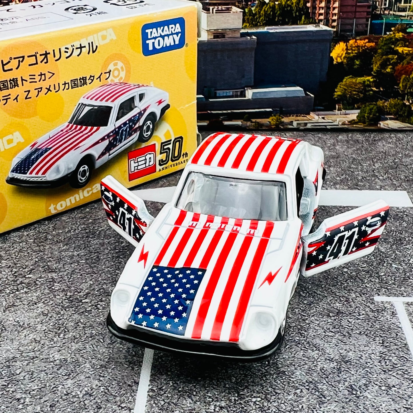 TOMICA APITA PIAGO Original (World Flag Tomica) Nissan Fairlady Z Amercian Flag