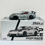 POPRACE 1/64 Mazda RX7 RE-AMEMIYA Widebody Silver Japan MINICAR A GOGO Exclusive event model PR640275