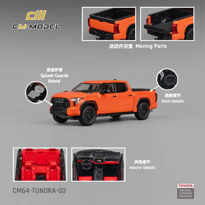 PREORDER CM MODEL 1/64 Toyota Tundra TRD Orange CM64-Tundra-03 (Approx. Release Date : Q4 2026 subject to manufacturer's final decision)