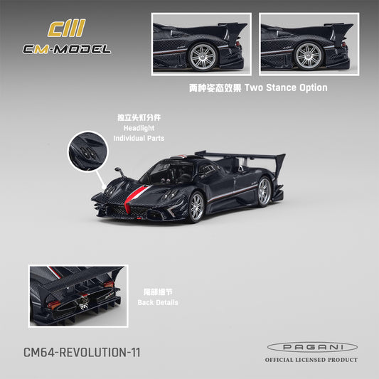 PREORDER CM MODEL 1/64 Pagani Zonda Revlucion Navy Carbon Fiber CM64-REVOLUTION-11 (Approx. Release Date : Q4 2026 subject to manufacturer's final decision)