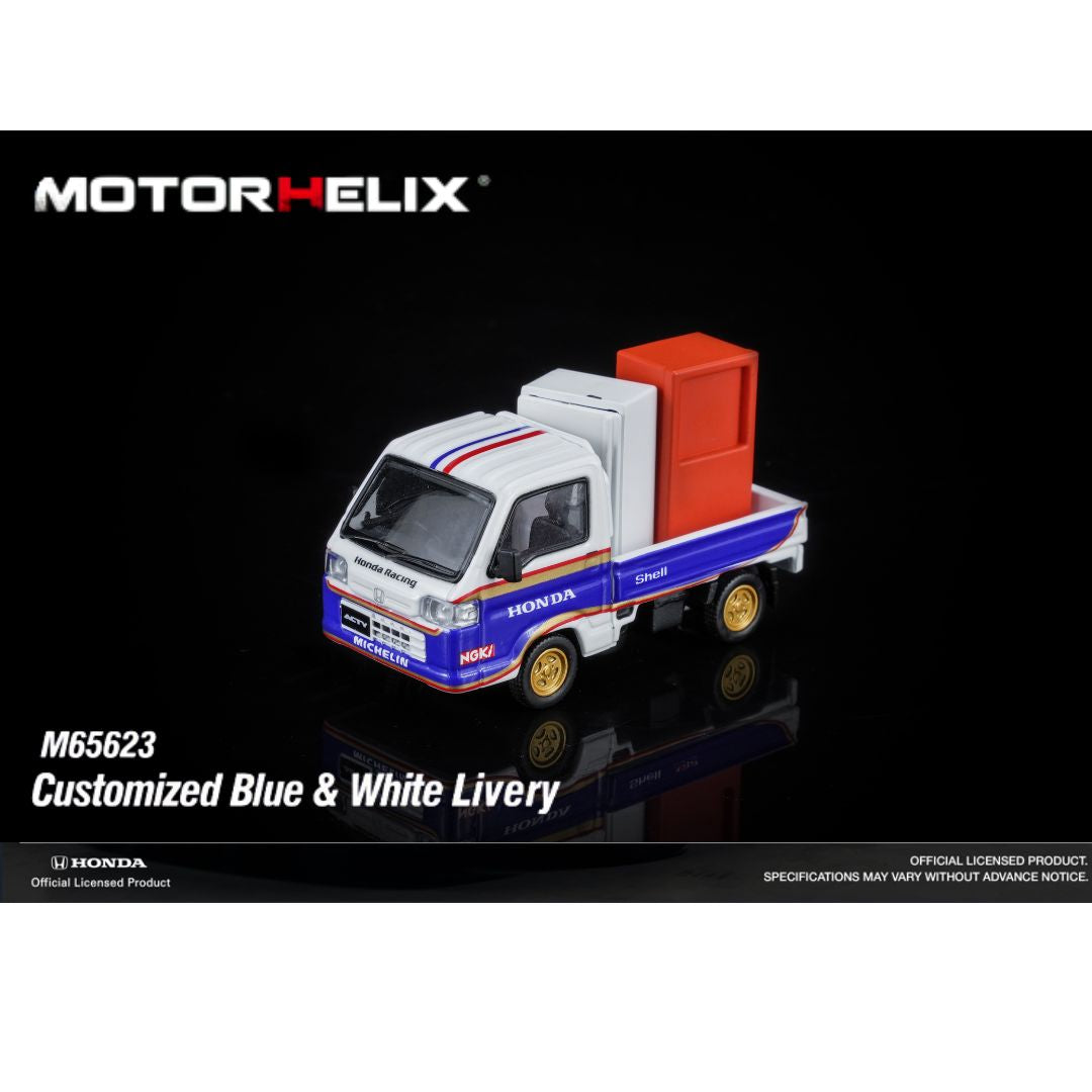PREORDER MOTORHELIX 1/64 Honda ACTY 4WD Customized Blue & White Livery M65623 (Approx. Release Date: Q4 2026 and subject to the manufacturer's final decision)