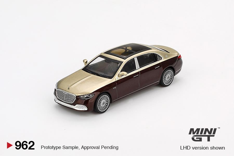 MINI GT 1/64 Mercedes-Maybach S680 Gold / Dark Red Metallic MGT00962-L