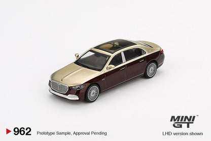 MINI GT 1/64 Mercedes-Maybach S680 Gold / Dark Red Metallic MGT00962-L
