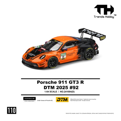 PREORDER Trends Hobby 1/64 Porsche 911 GT3 R - DTM 2025 #92 241084(D) (Approx. Release Date: Q4 2026 and subject to the manufacturer's final decision)
