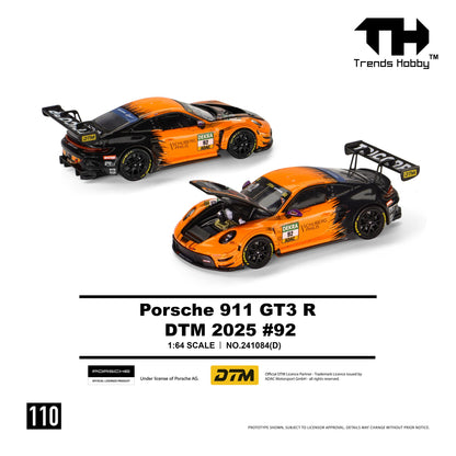 PREORDER Trends Hobby 1/64 Porsche 911 GT3 R - DTM 2025 #92 241084(D) (Approx. Release Date: Q4 2026 and subject to the manufacturer's final decision)