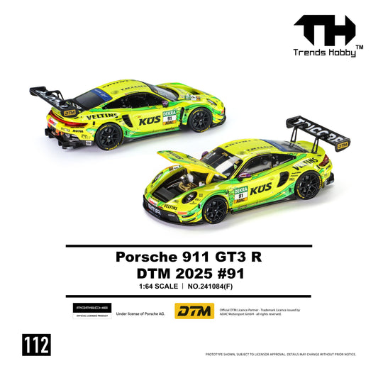 PREORDER Trends Hobby 1/64 Porsche 911 GT3 R - DTM 2025 #91 241084(F) (Approx. Release Date: Q4 2026 and subject to the manufacturer's final decision)