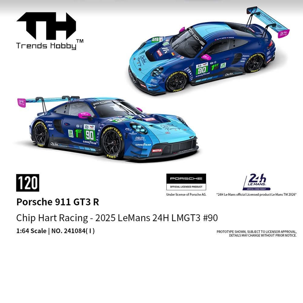 PREORDER Trends Hobby 1/64 Porsche 911 GT3 R - LeMans 24H 2025 #90 241084(I) (Approx. Release Date: Q3 2026 and subject to the manufacturer's final decision)