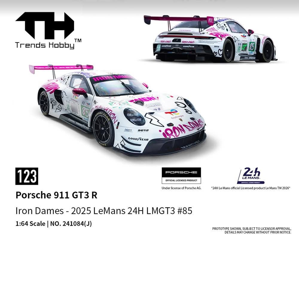 PREORDER Trends Hobby 1/64 Porsche 911 GT3 R - LeMans 24H 2025 #85 241084(J) (Approx. Release Date: Q3 2026 and subject to the manufacturer's final decision)