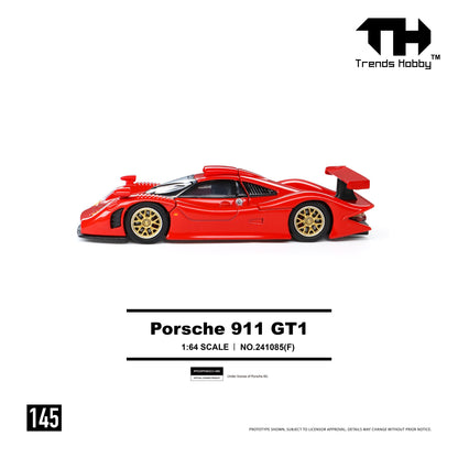 PREORDER Trends Hobby 1/64 Porsche 911 GT1 1998 - Red 241085(F) (Approx. Release Date: Q4 2026 and subject to the manufacturer's final decision)