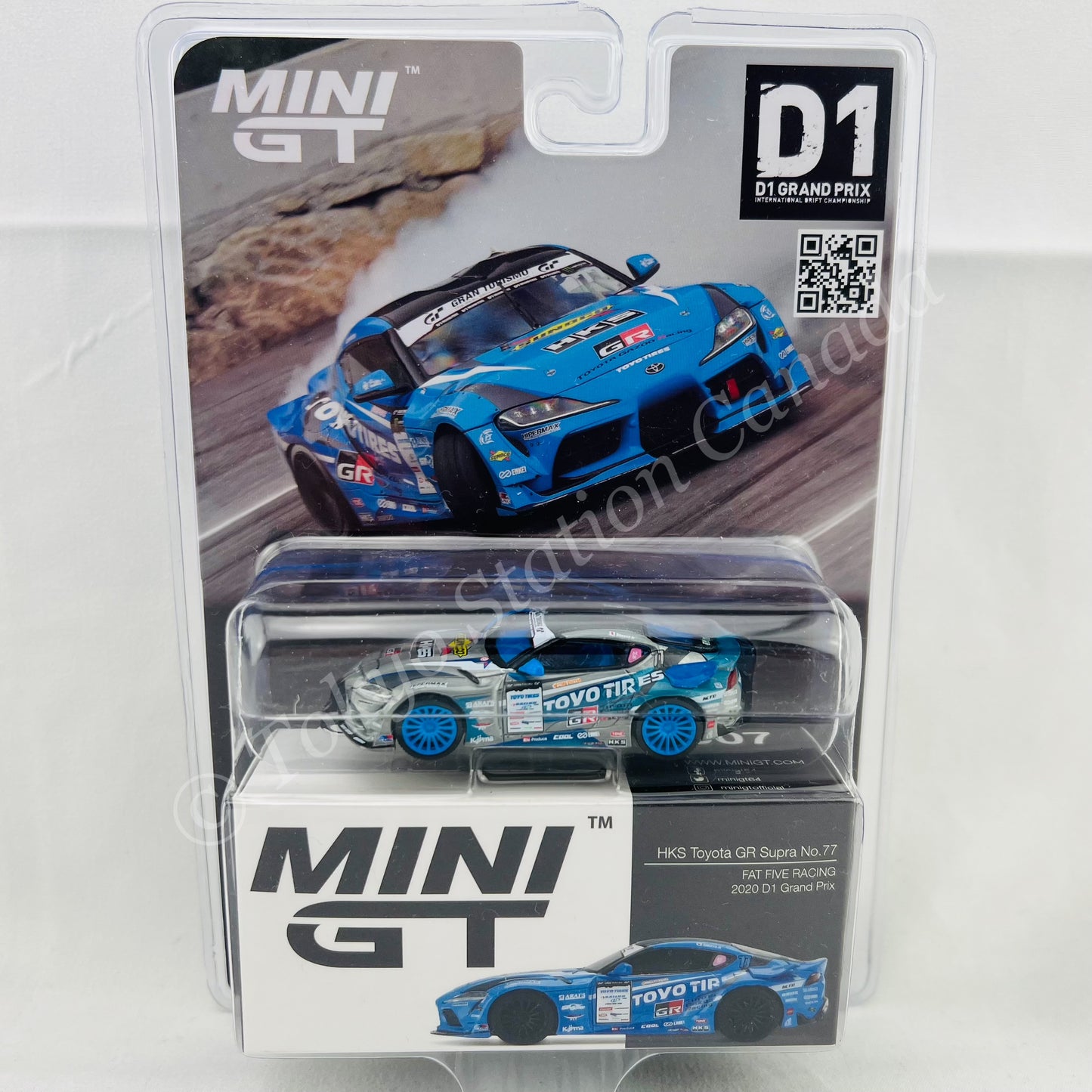 *CHASE CAR* MINI GT 1/64 Japan Exclusive HKS Toyota GR Supra No.77 FAT FIVE RACING 2020 D1 GP RHD MGT00307-D1