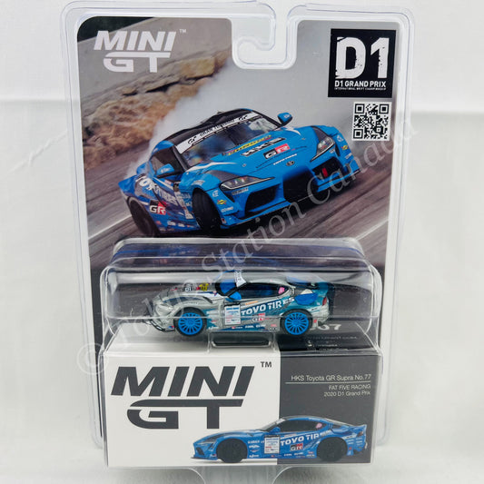 *CHASE CAR* MINI GT 1/64 Japan Exclusive HKS Toyota GR Supra No.77 FAT FIVE RACING 2020 D1 GP RHD MGT00307-D1