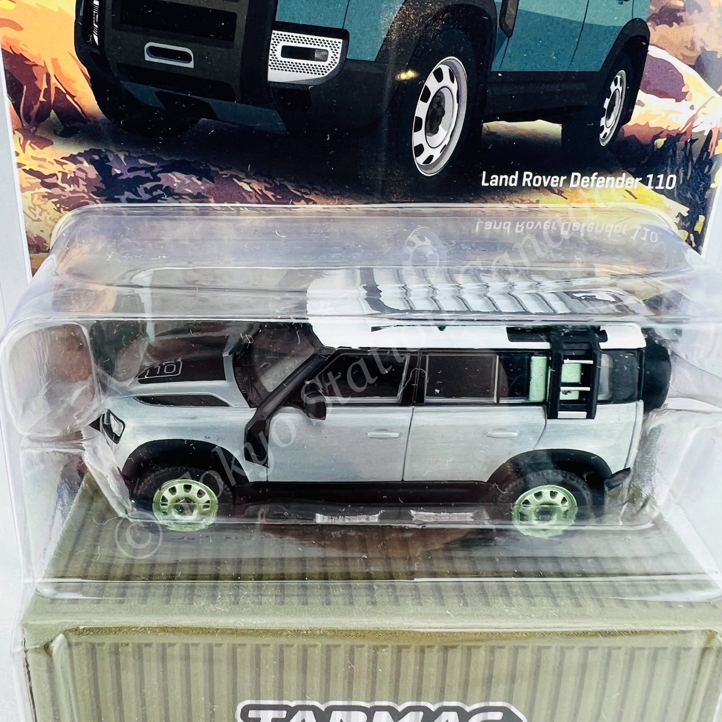 *CHASE CAR* TARMAC WORKS 1/64 Global64 Land Rover Defender 110 Green Metallic T64G-020-GR