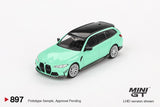 PREORDER MINI GT 1/64 BMW M3 M Performance Touring Mint Green MGT00897-L (Approx. Release Date : Q3 2025 subject to manufacturer's final decision)