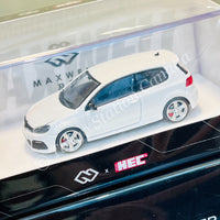 MAXWELL 1/64 GOLF R MK6 Two-Door Pearl White Ordinary (HEC 2025 Event Model)
