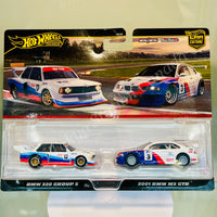 HOTWHEELS PREMIUM CAR CULTURE BMW 320 GROUP 5 and 2001 BMW M3 GTR JBK99